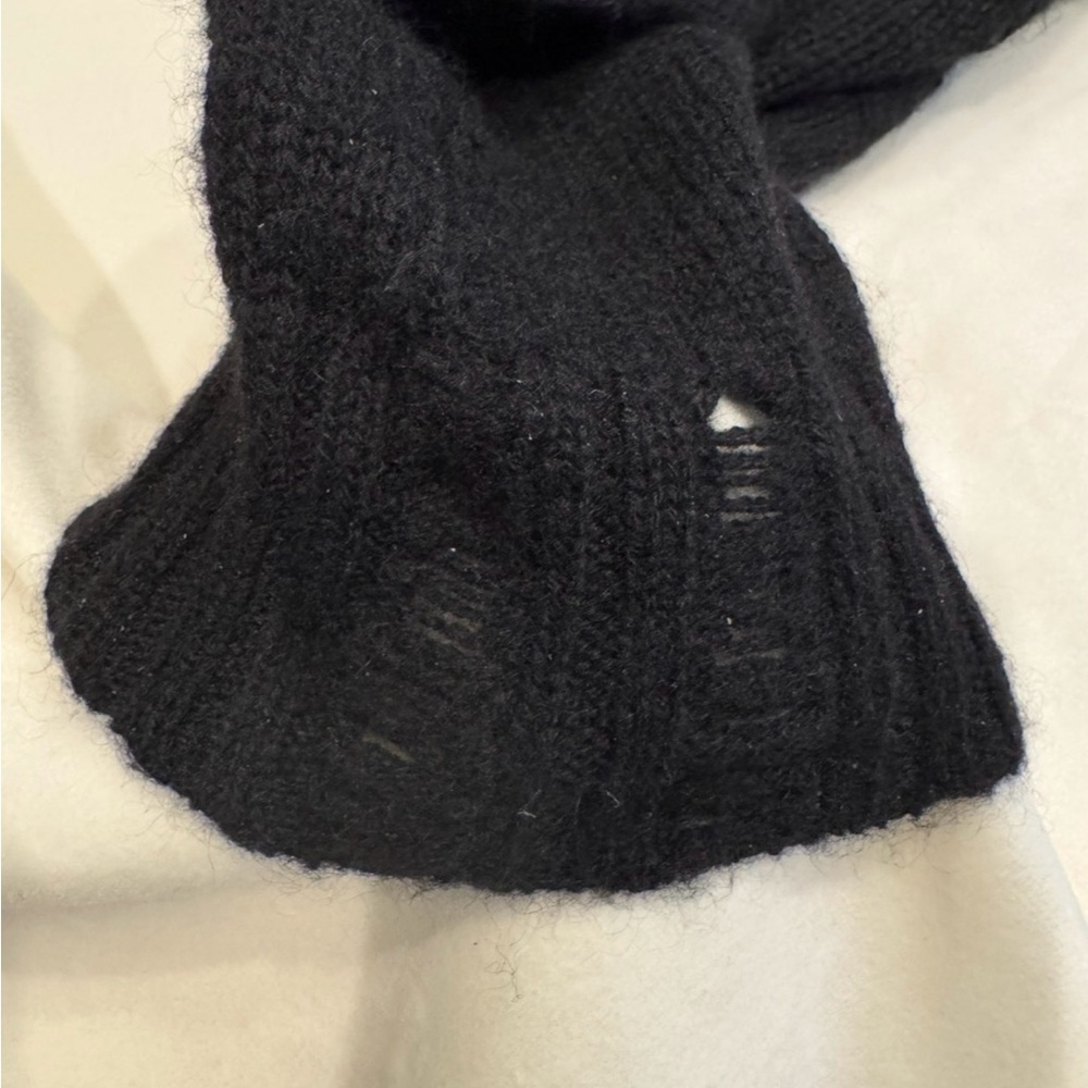 Skull Cashmere Black Sweater with Skull Tan Camouflage Design On Back - Picture 14 of 16